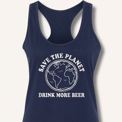 Save The Planet Racerback Tank - Sip & Shirt