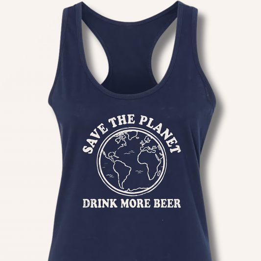 Save The Planet Racerback Tank - Sip & Shirt