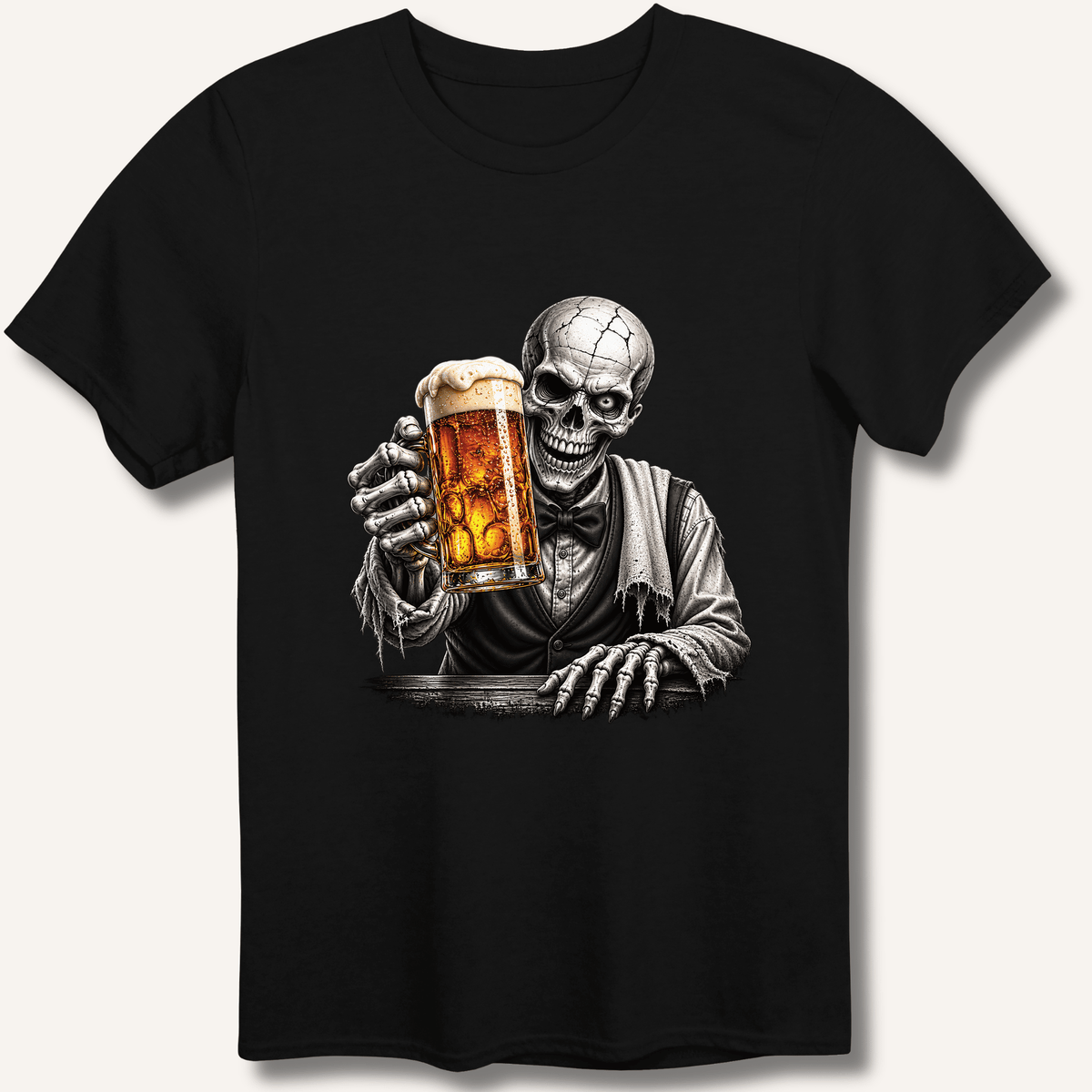 Skeleton Bartender Serving Beer T-Shirt - Sip & Shirt