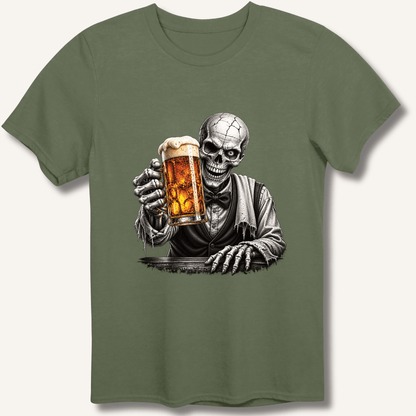 Skeleton Bartender Serving Beer T-Shirt - Sip & Shirt