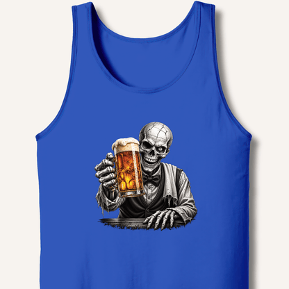 Skeleton Bartender Serving Beer Tank - Sip & Shirt