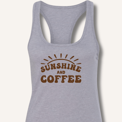 Sunshine and Coffee Racerback Tank - Sip & Shirt