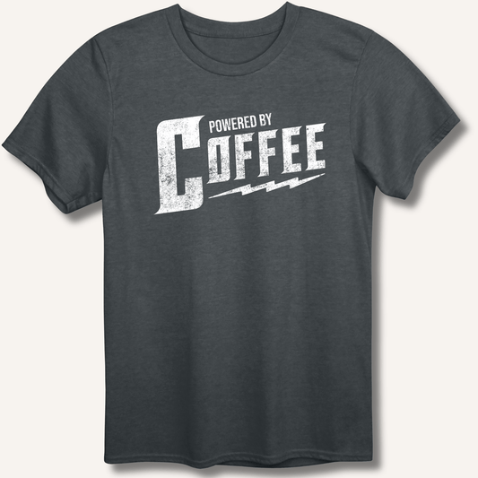 T-Shirt Dark Heather / XS Powered By Coffee T-Shirt