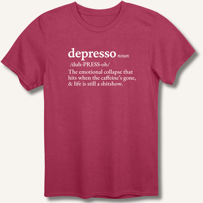 T-Shirt Heather Cardinal / S Depresso Definition T-Shirt