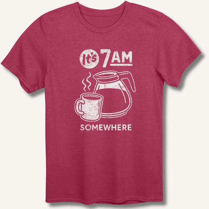 T-Shirt Heather Cardinal / S It's 7AM Somewhere T-Shirt