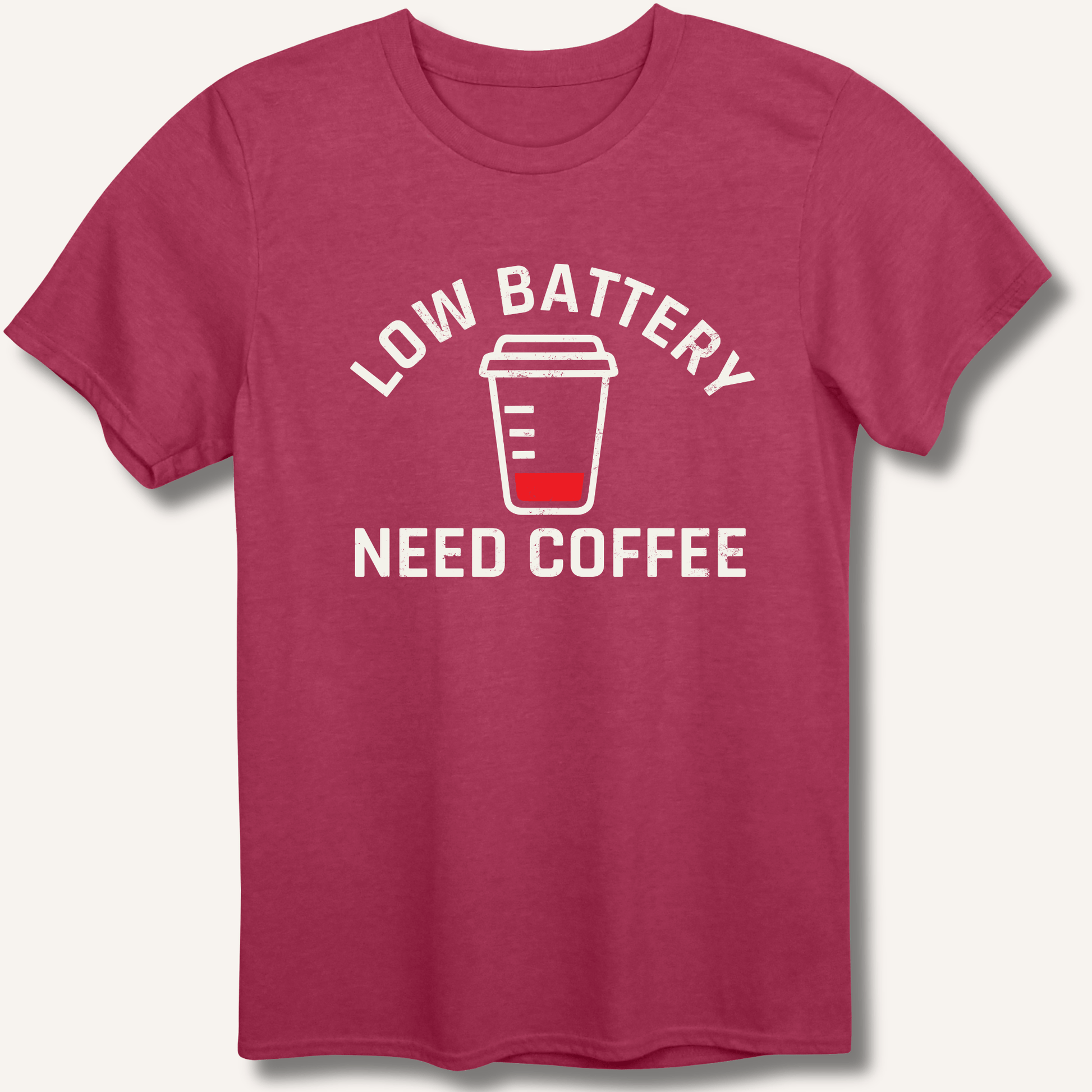 T-Shirt Heather Cardinal / S Low Battery T-Shirt