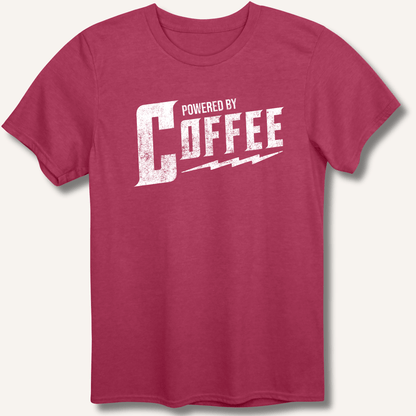 T-Shirt Heather Cardinal / S Powered By Coffee T-Shirt