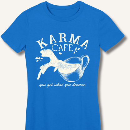 T-Shirt Royal / S Karma Cafe Fitted T-Shirt