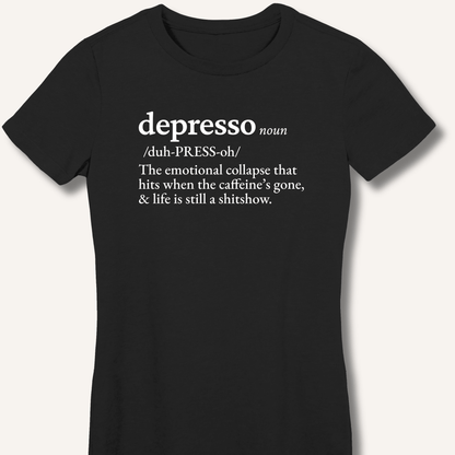 T-Shirt S / Black Depresso Definition Fitted T-Shirt