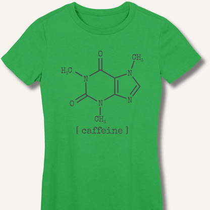 T-Shirt S / Irish Green Caffeine Molecule Fitted T-Shirt