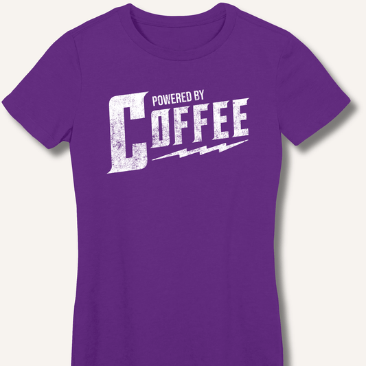 T-Shirt S / Purple Powered By Coffee Fitted T-Shirt