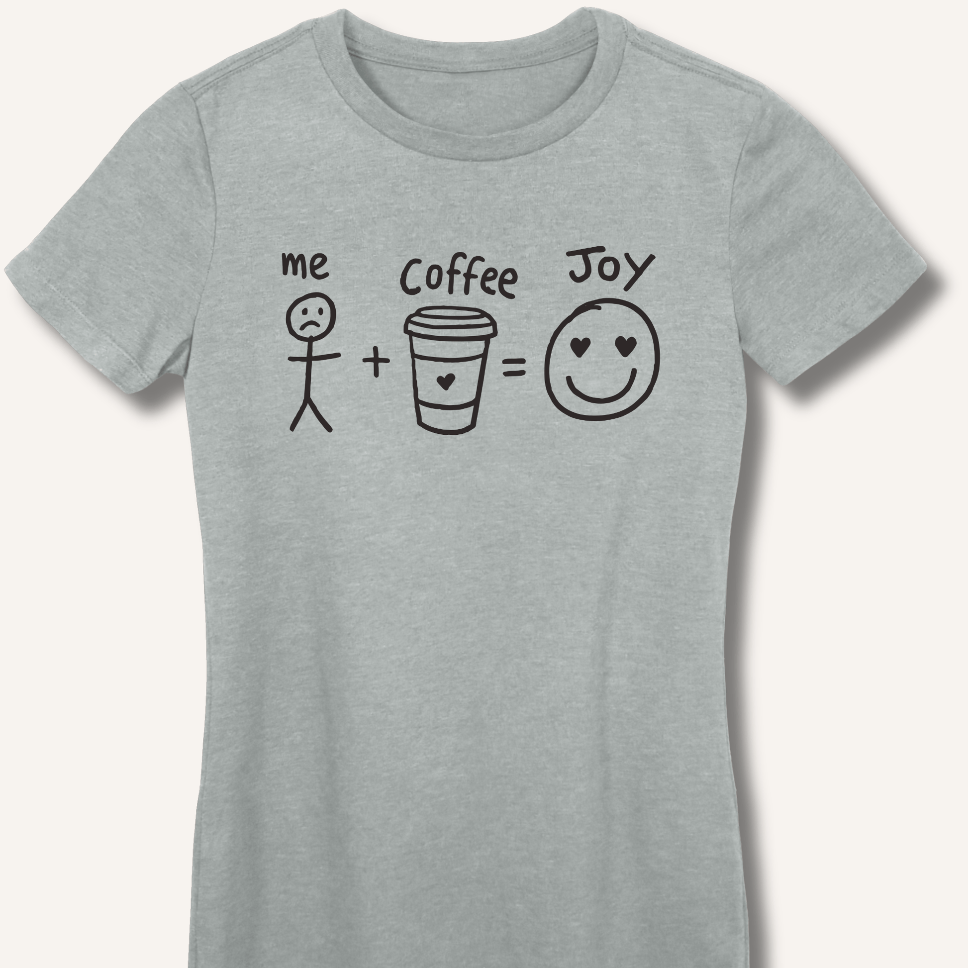 T-Shirt S / Sport Grey Me + Coffee = Joy Fitted T-Shirt