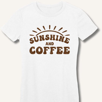 T-Shirt White / S Sunshine and Coffee Fitted T-Shirt