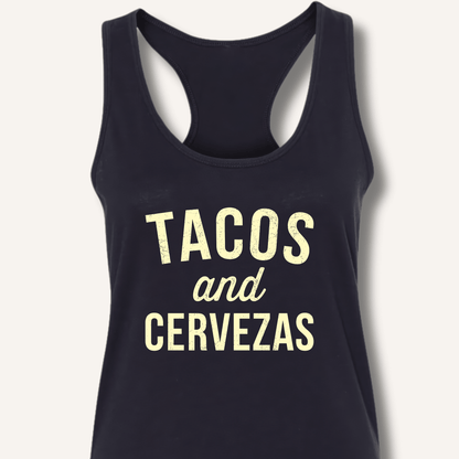 Tacos and Cervezas Racerback Tank - Sip & Shirt
