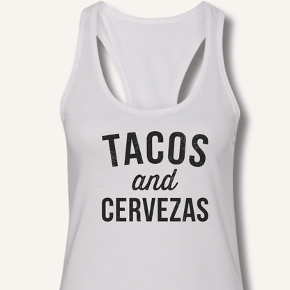Tacos and Cervezas Racerback Tank - Sip & Shirt