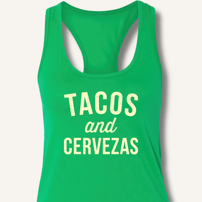 Tacos and Cervezas Racerback Tank - Sip & Shirt