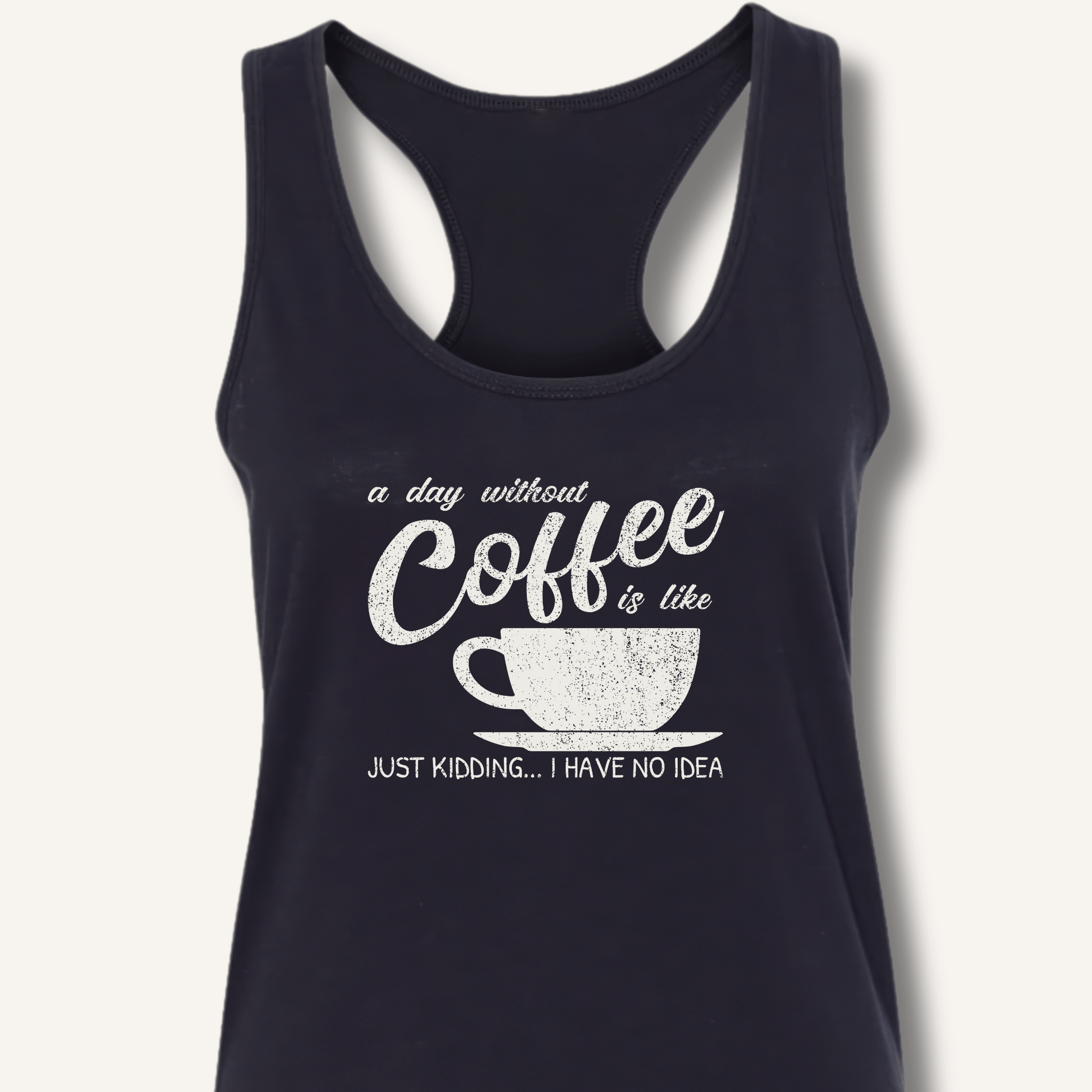 Tank Top Solid Black / XS A Day Without Coffee Racerback Tank