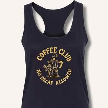 Tank Top Solid Black / XS Coffee Club Racerback Tank