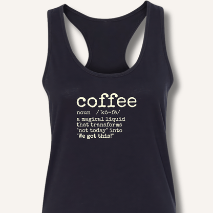 Tank Top Solid Black / XS Coffee Definition Racerback Tank