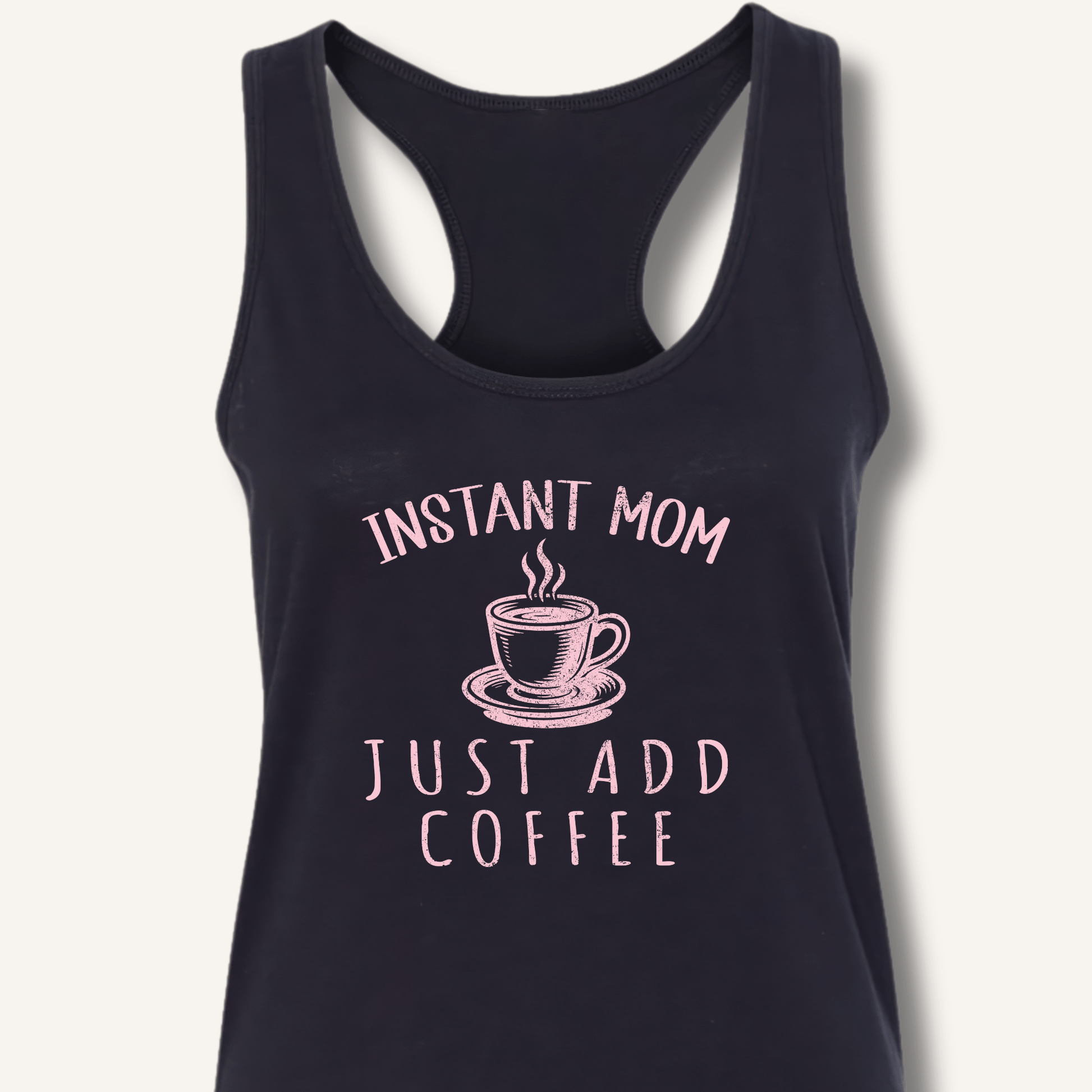 Tank Top Solid Black / XS Instant Mom Racerback Tank