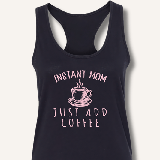 Tank Top Solid Black / XS Instant Mom Racerback Tank