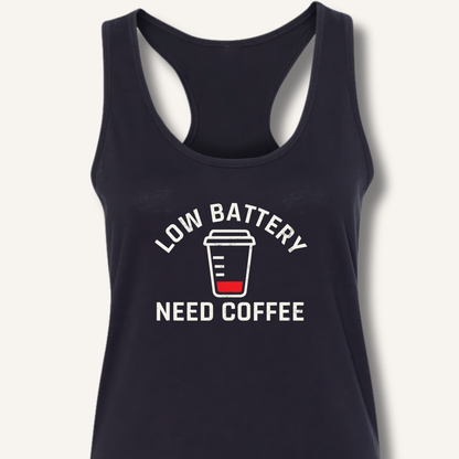 Tank Top Solid Black / XS Low Battery Racerback Tank