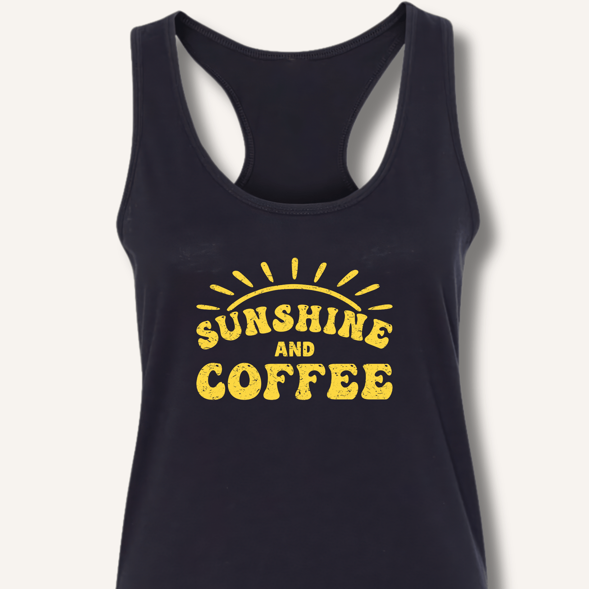 Tank Top Solid Black / XS Sunshine and Coffee Racerback Tank