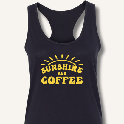 Tank Top Solid Black / XS Sunshine and Coffee Racerback Tank