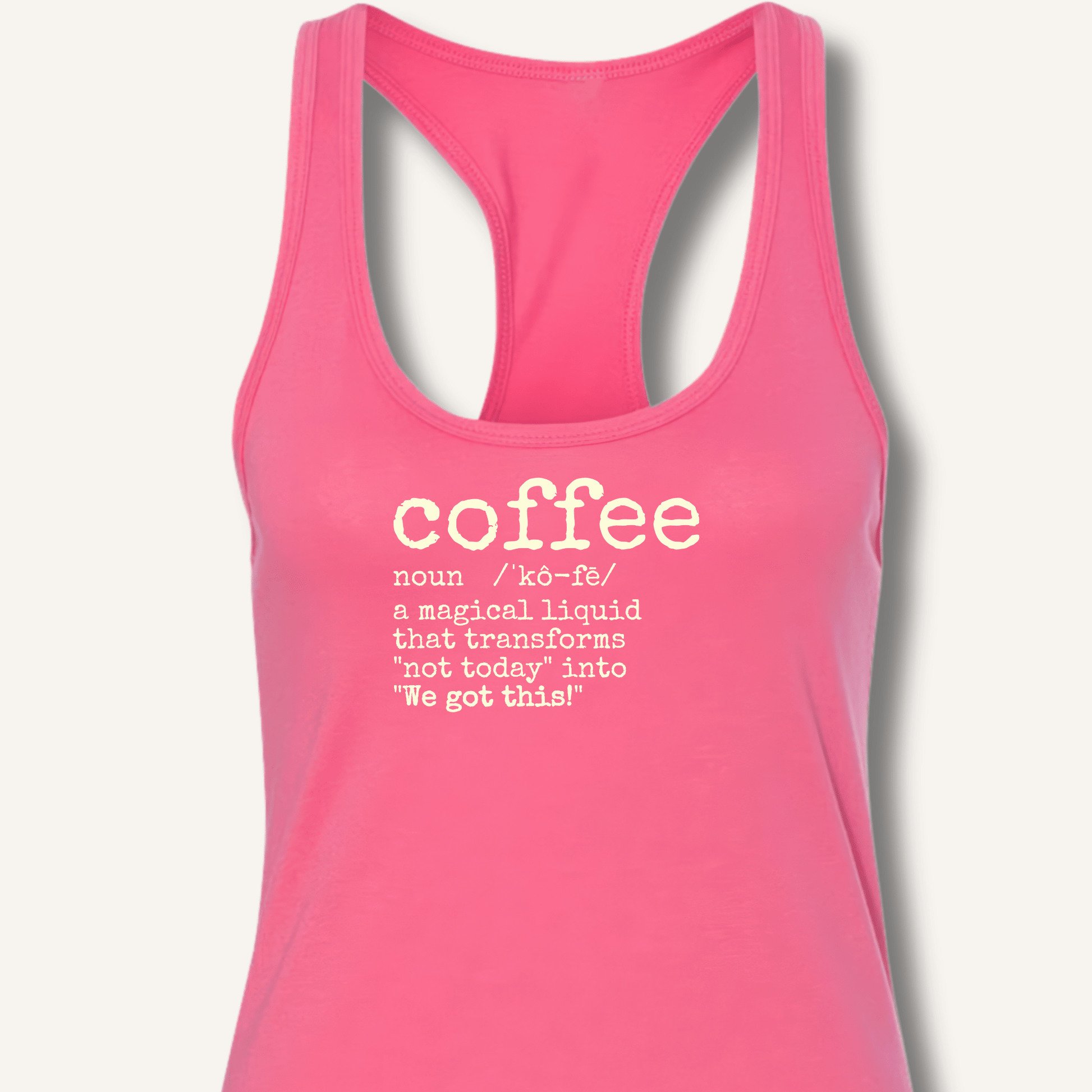 Tank Top Solid Hot Pink / XS Coffee Definition Racerback Tank