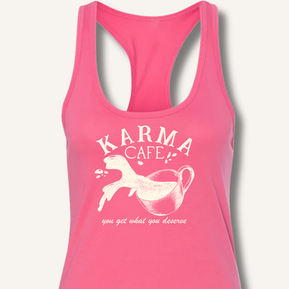 Tank Top Solid Hot Pink / XS Karma Cafe Racerback Tank