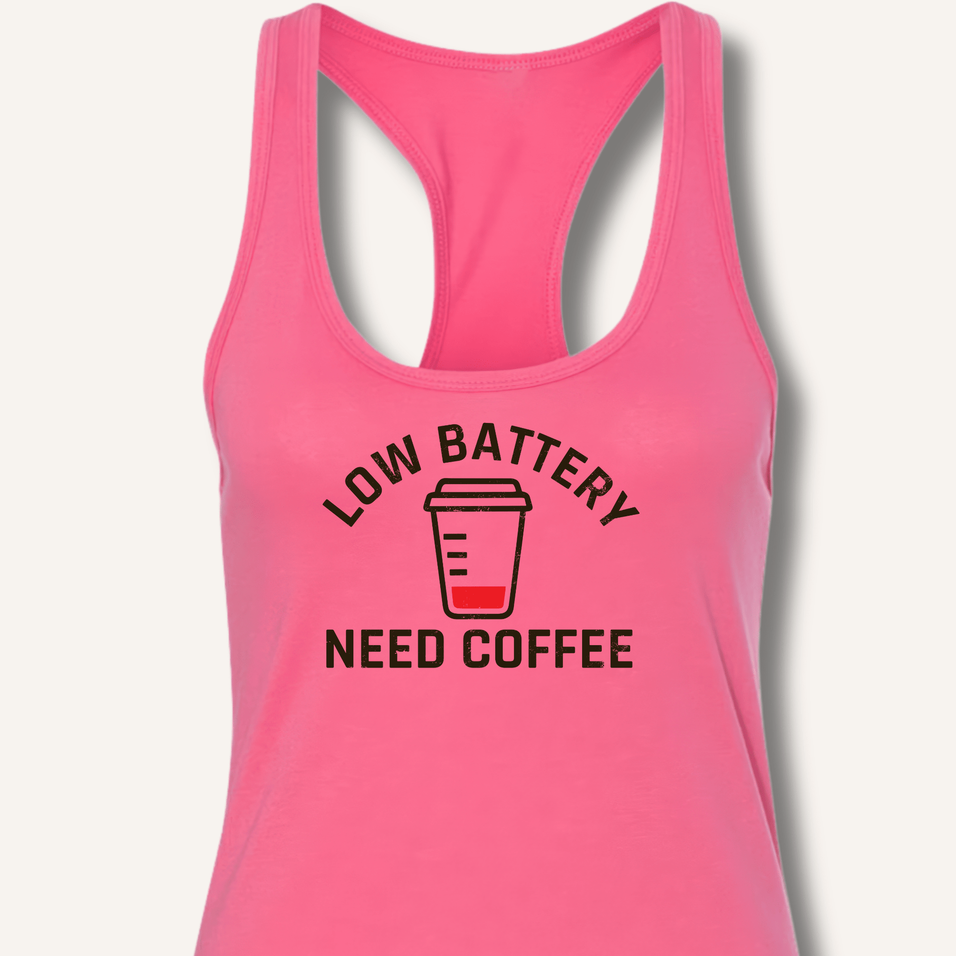 Tank Top Solid Hot Pink / XS Low Battery Racerback Tank
