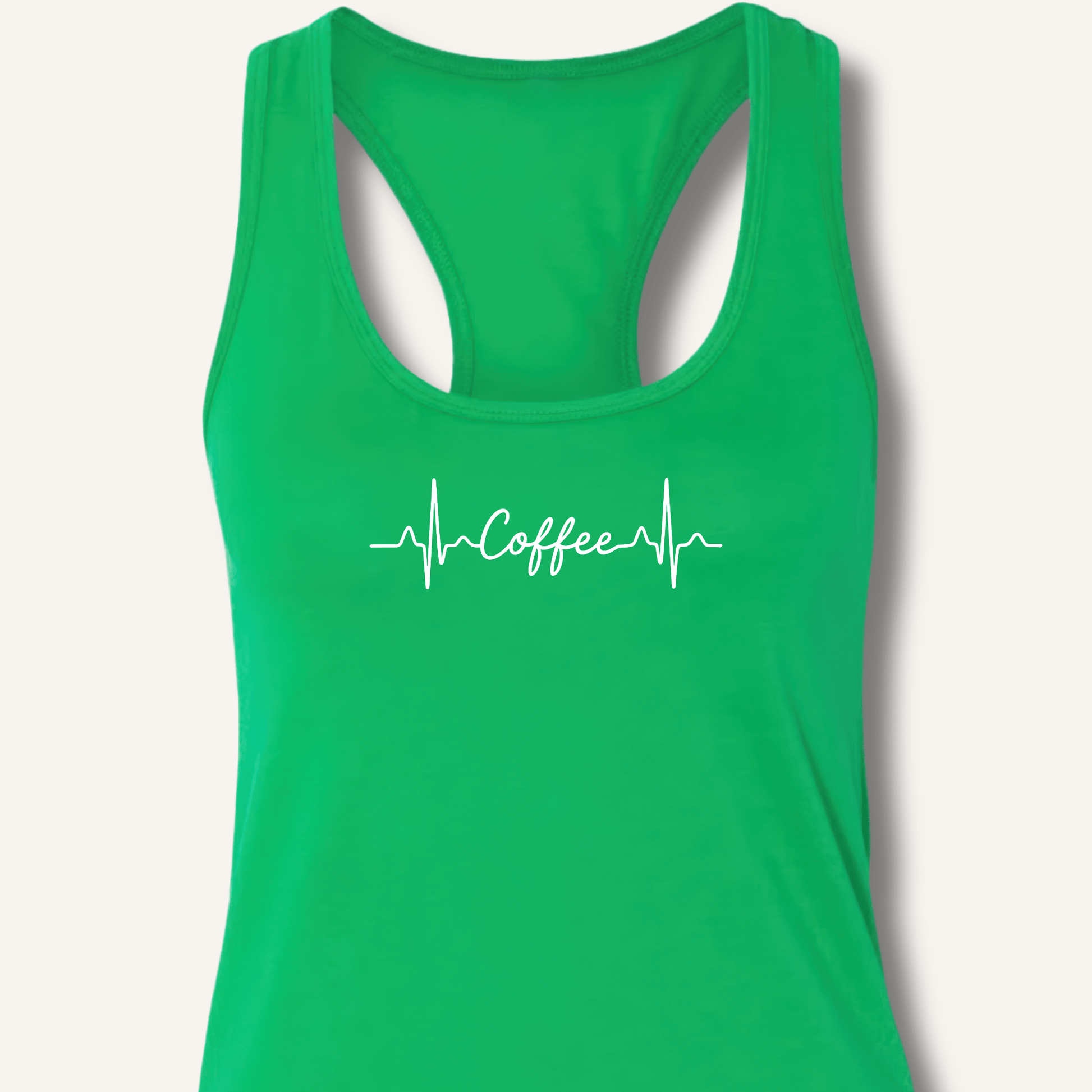 Tank Top Solid Kelly Green / XS Caffeine Pulse Racerback Tank
