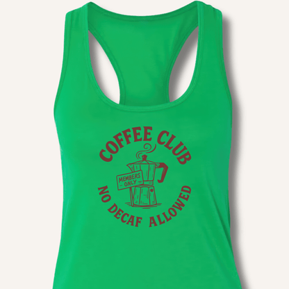 Tank Top Solid Kelly Green / XS Coffee Club Racerback Tank
