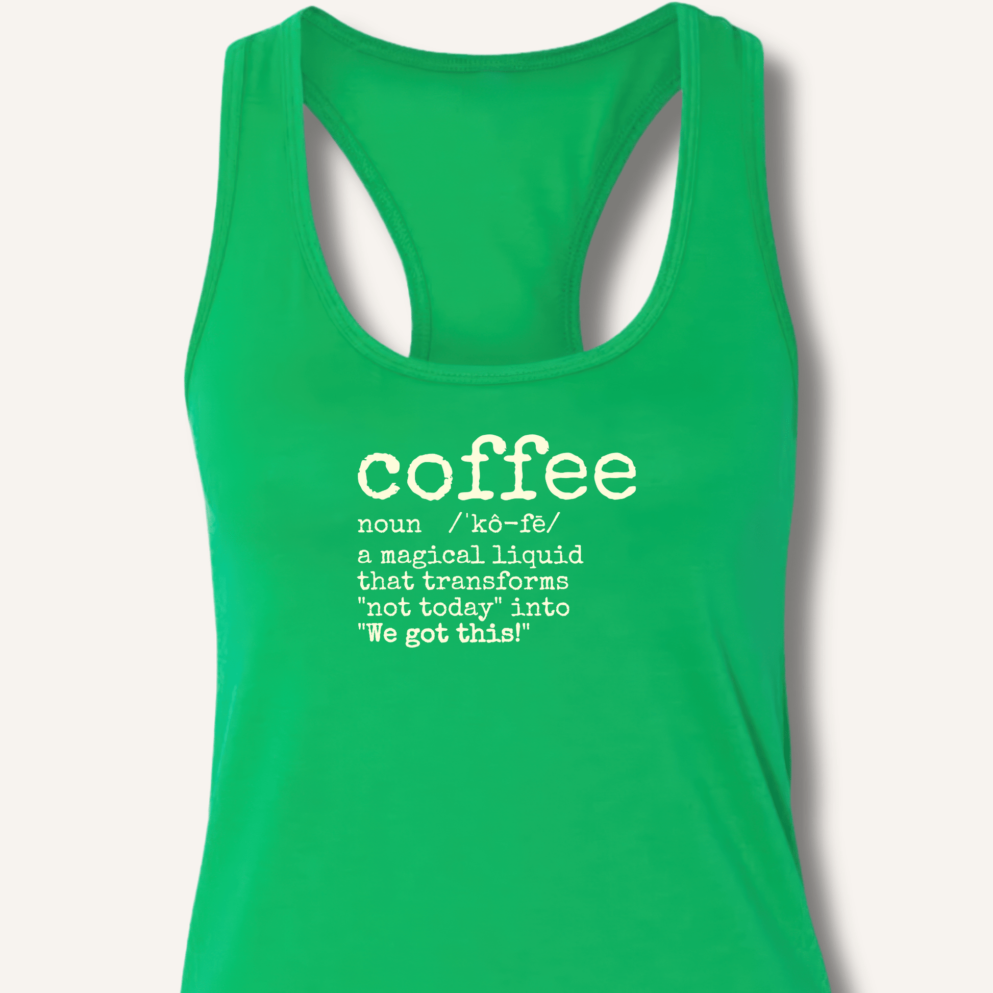 Tank Top Solid Kelly Green / XS Coffee Definition Racerback Tank