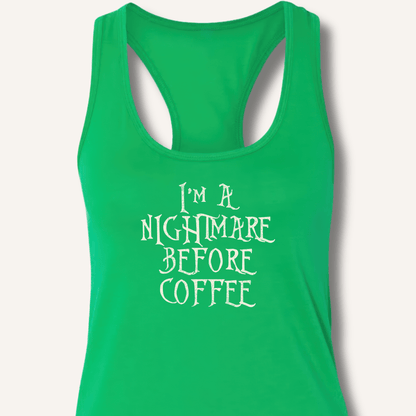 Tank Top Solid Kelly Green / XS I'm A Nightmare Racerback Tank