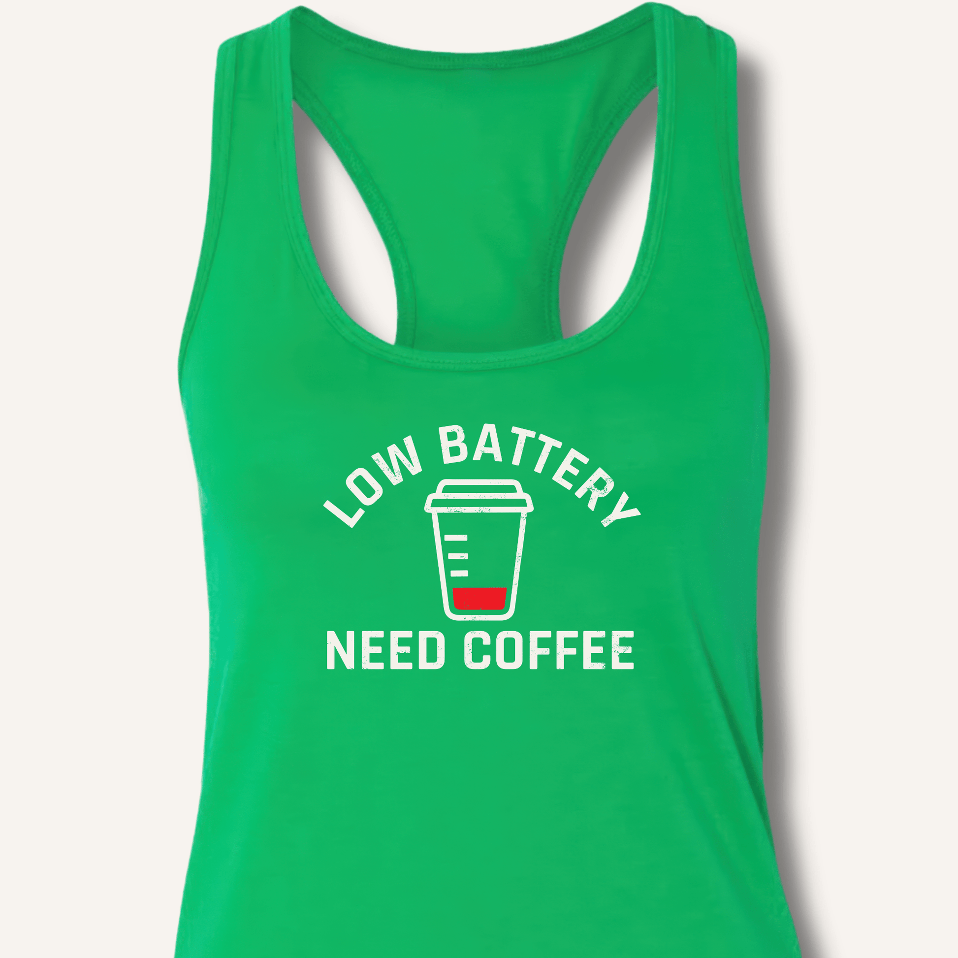 Tank Top Solid Kelly Green / XS Low Battery Racerback Tank