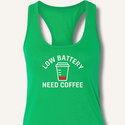 Tank Top Solid Kelly Green / XS Low Battery Racerback Tank