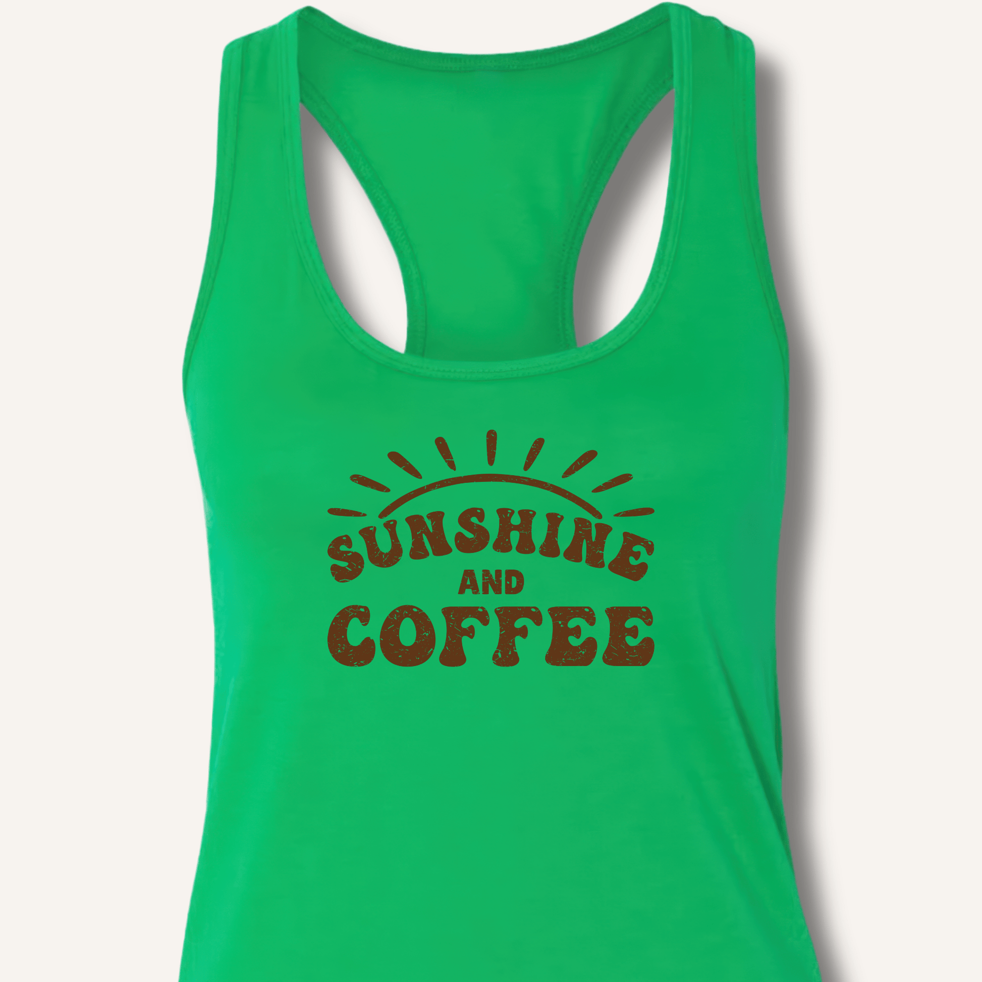 Tank Top Solid Kelly Green / XS Sunshine and Coffee Racerback Tank