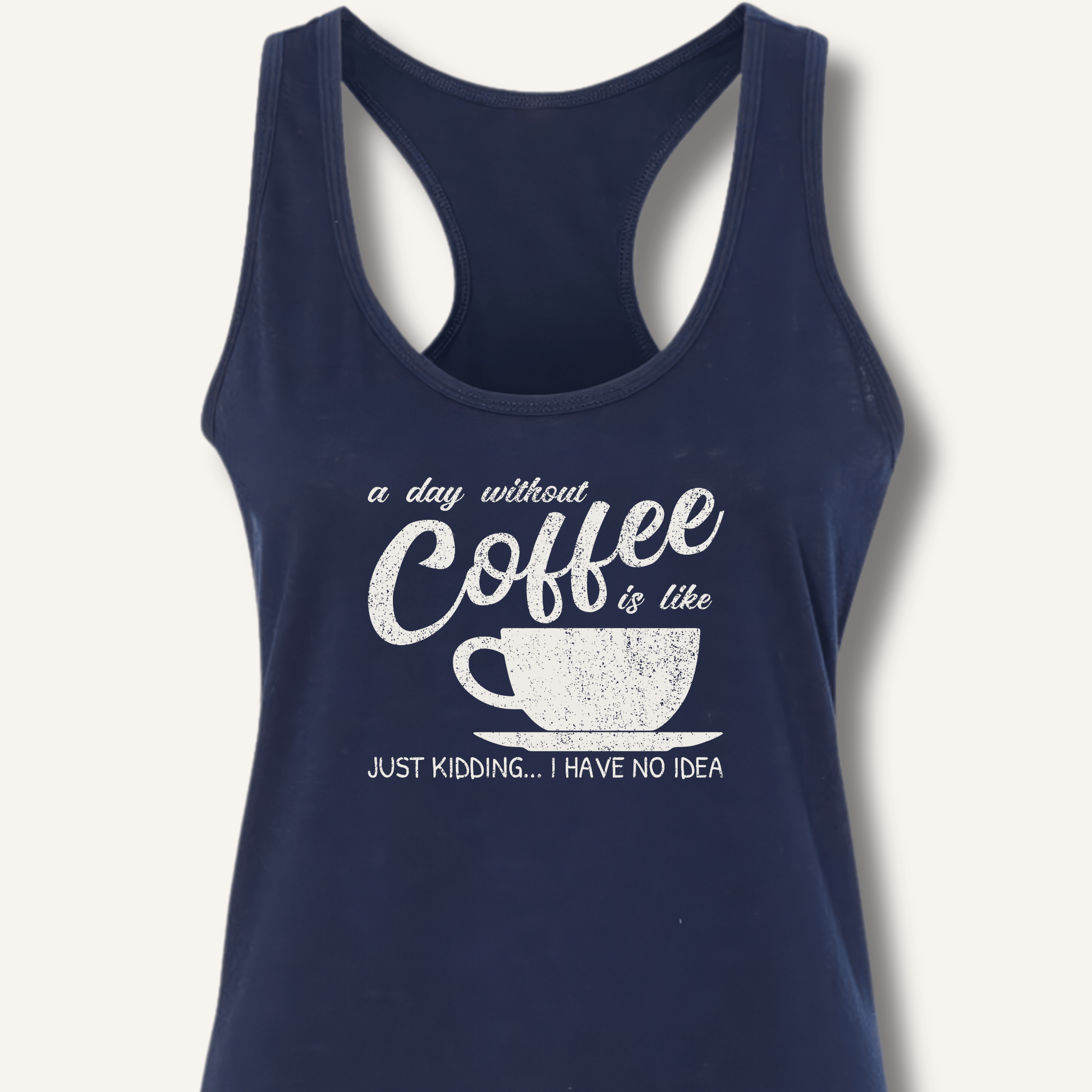 Tank Top Solid Midnight Navy / XS A Day Without Coffee Racerback Tank