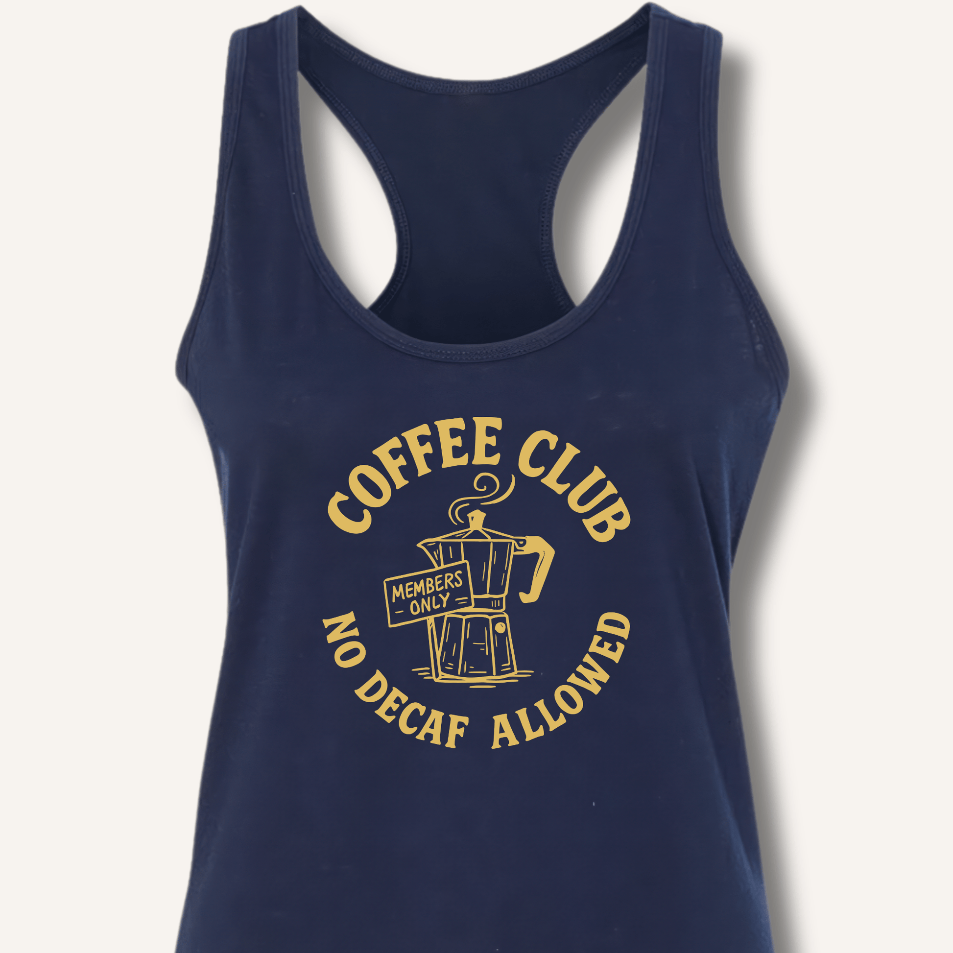 Tank Top Solid Midnight Navy / XS Coffee Club Racerback Tank
