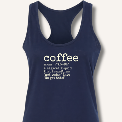 Tank Top Solid Midnight Navy / XS Coffee Definition Racerback Tank