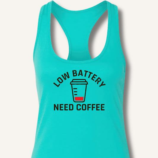 Tank Top Solid Tahiti Blue / XS Low Battery Racerback Tank