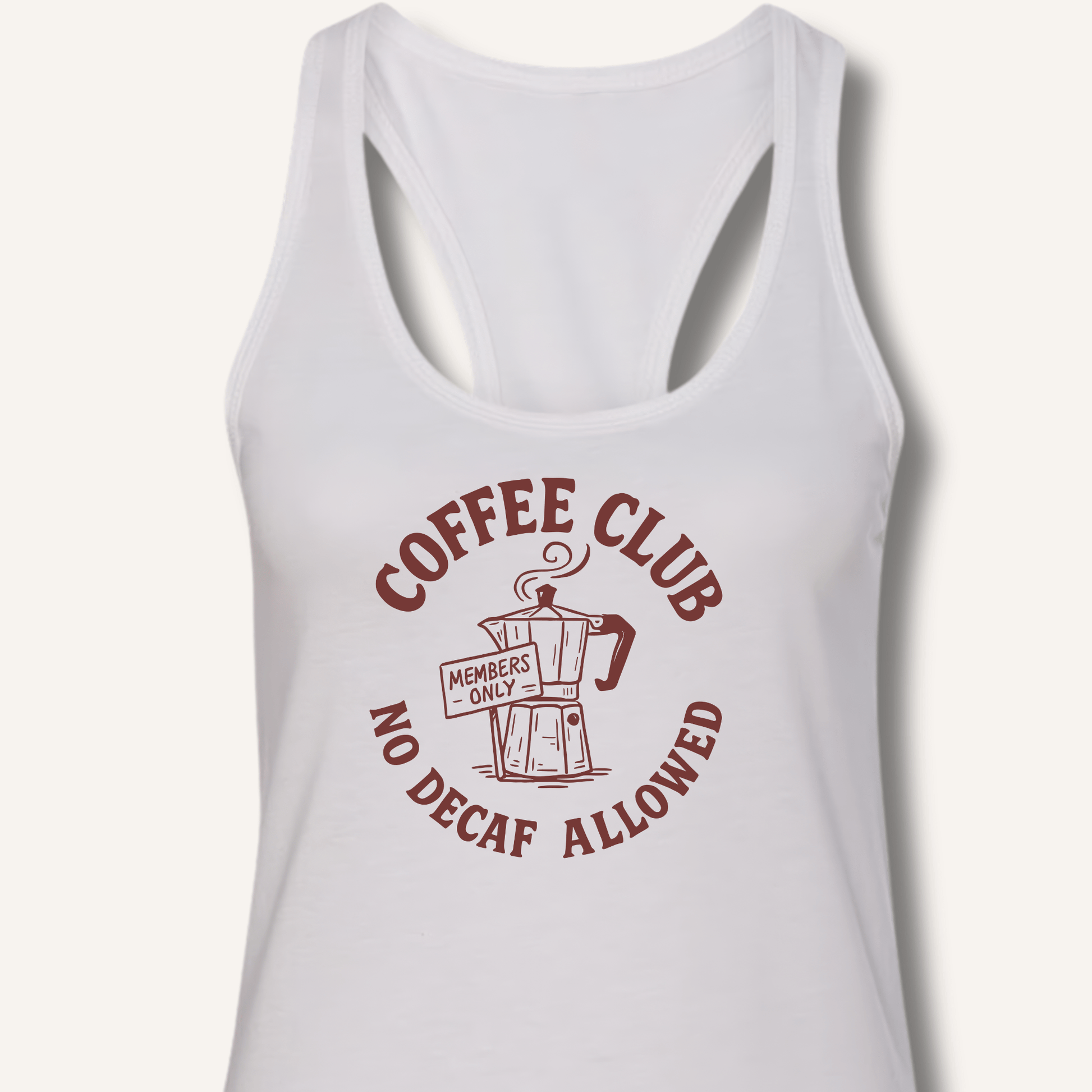 Tank Top Solid White / XS Coffee Club Racerback Tank