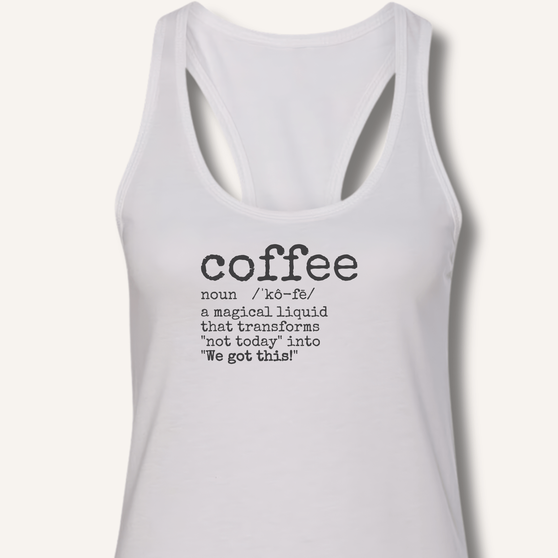 Tank Top Solid White / XS Coffee Definition Racerback Tank