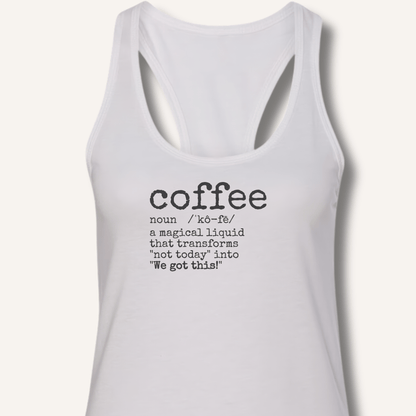 Tank Top Solid White / XS Coffee Definition Racerback Tank