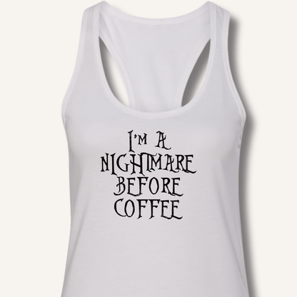 Tank Top Solid White / XS I'm A Nightmare Racerback Tank