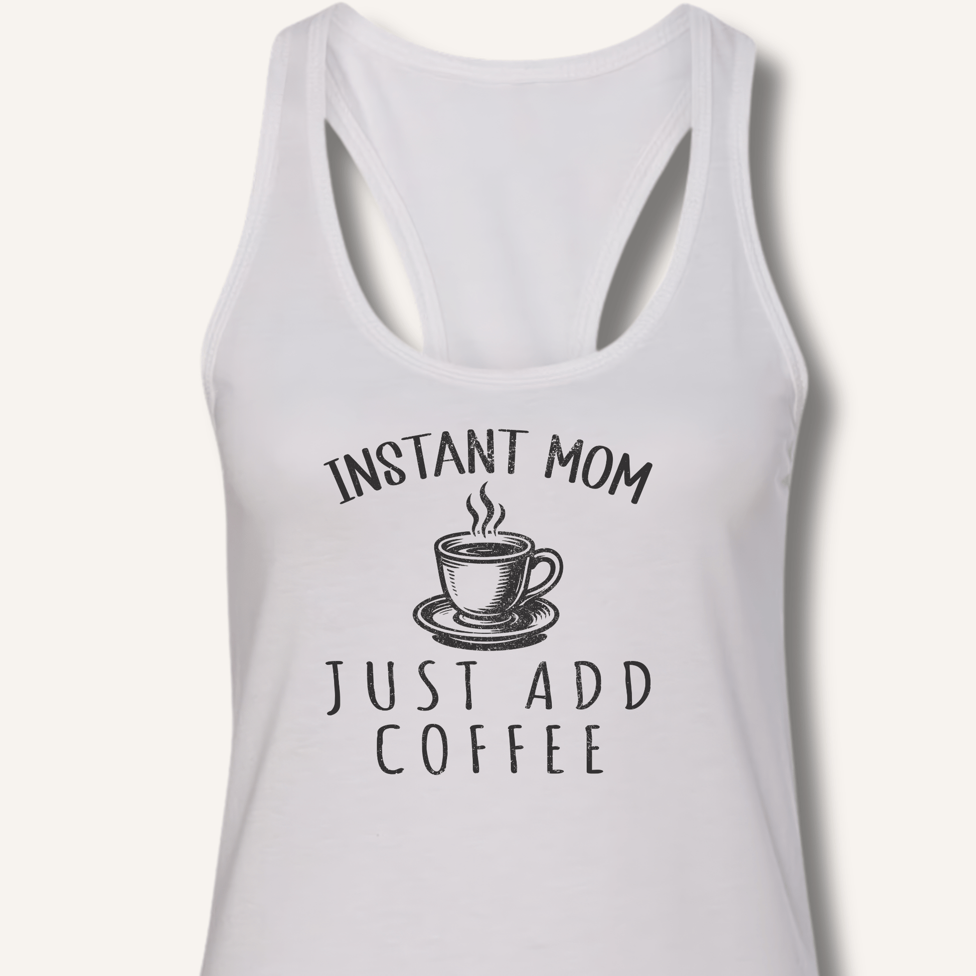 Tank Top Solid White / XS Instant Mom Racerback Tank