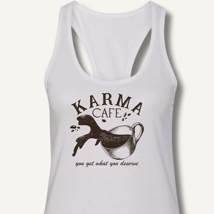 Tank Top Solid White / XS Karma Cafe Racerback Tank