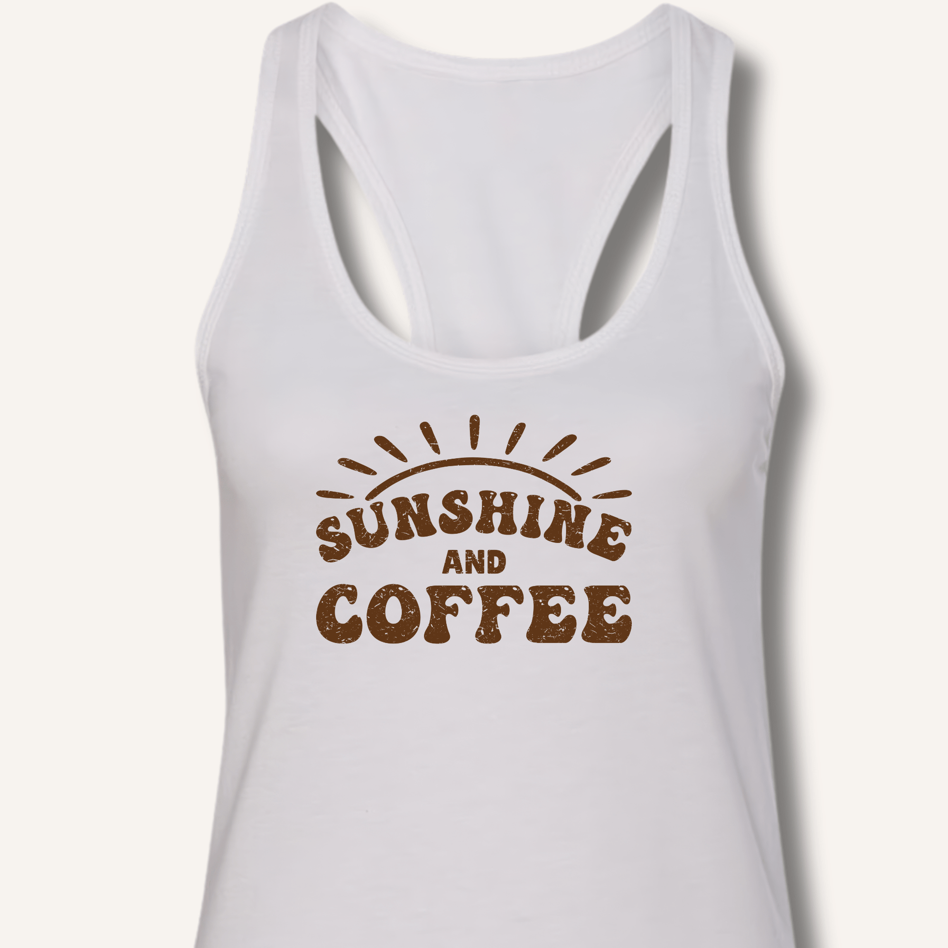 Tank Top Solid White / XS Sunshine and Coffee Racerback Tank