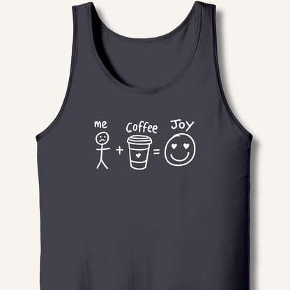 Tank Top XS / Dark Grey Me + Coffee = Joy Tank
